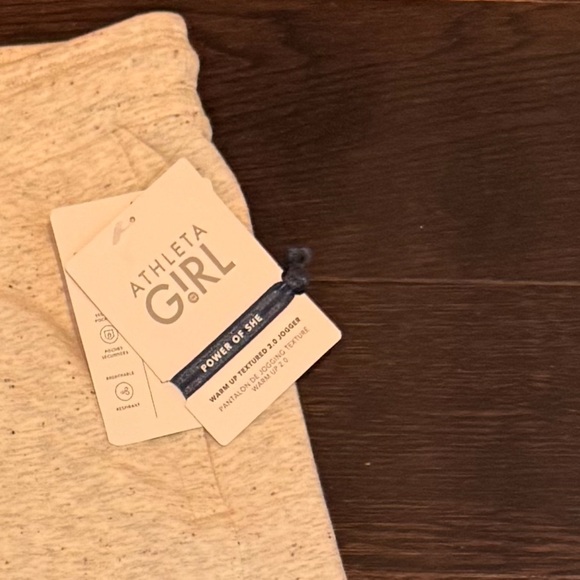 NWT Athleta Girl Warm Up Textured Joggers Sweatpants Grey M/8 - Picture 6 of 6